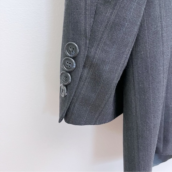 Burberry Vintage Wool Grey Pinstripe Double Breasted Suit Coat Jacket 44R - Picture 8 of 13